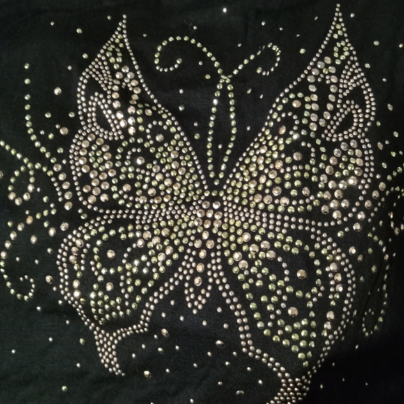 Rhinestone Butterfly Tee Dress-2XL - Picture 4 of 5